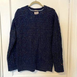 Vintage Tommy Hilfiger Wool Blend Knit Sweater, Speckled Navy Blue, US XL